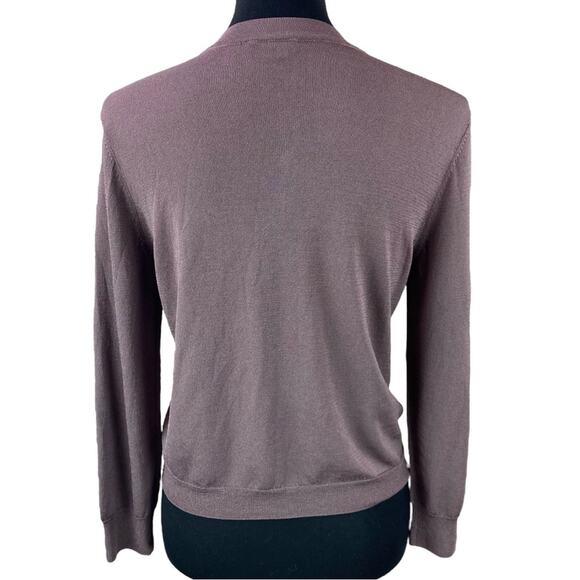 Bela NYC Lightweight Cardigan Sweater Size M Brown Classic New With Tags - Picture 3 of 8